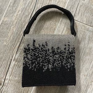 Vintage Cache Black & Silver Mini Cocktail Purse